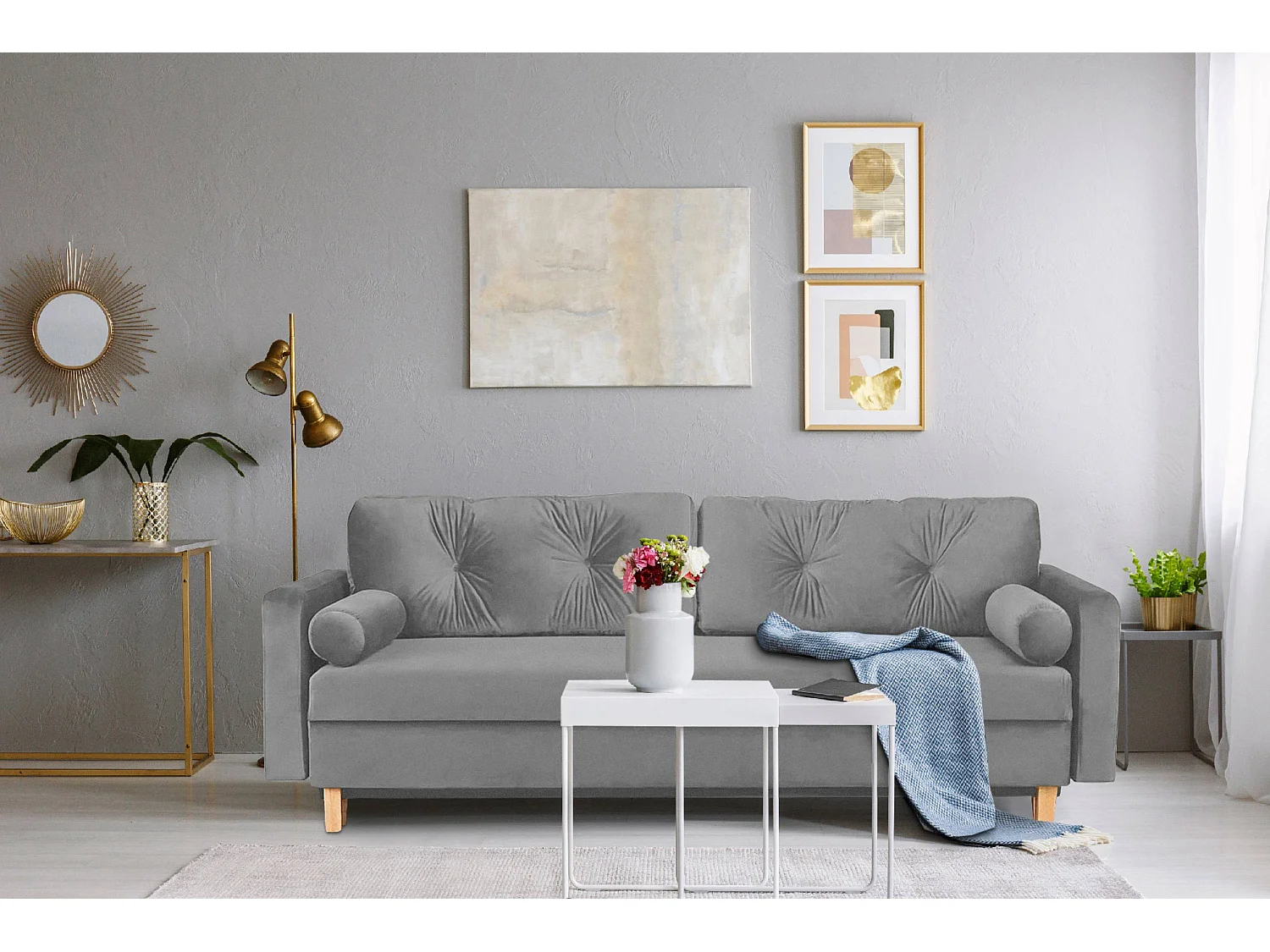 Schlafsofa ERISO - 3 Sitzer - Grau