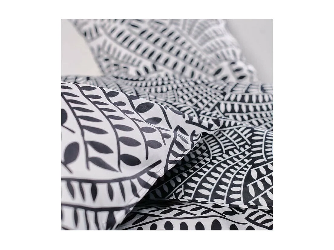 Juego de cama 260 x 240 cm - Blanco y negro