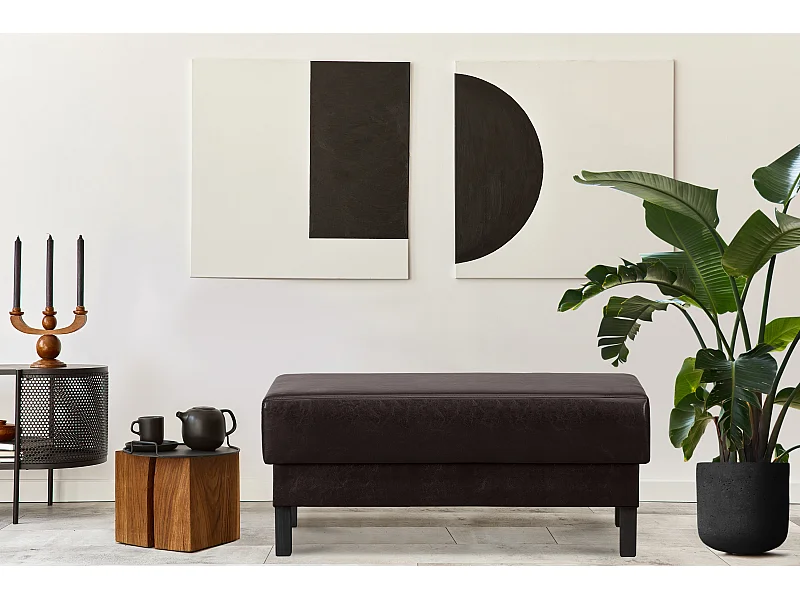 Sitzhocker auf hohen Holzbeinen - Dunkebraun - ESPECTO