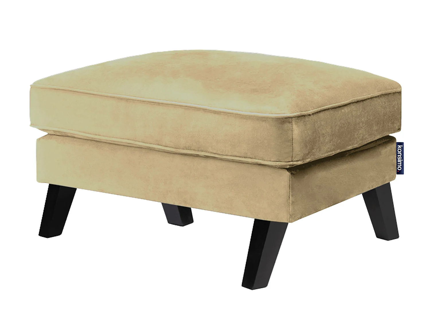 Sitzhocker zeitloses Design mit hohe Beine und Weicher VeloursStoff  - dunkelbeige - TERSO