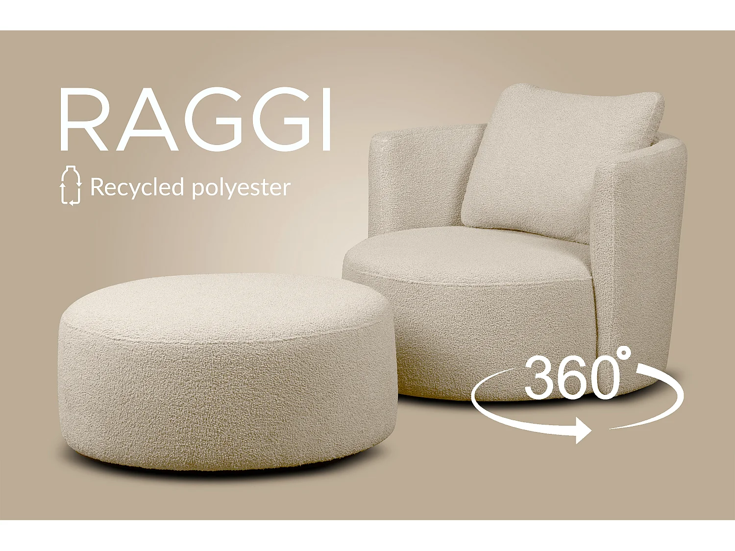 Puff im modernistischen Stil - Creme - RAGGI