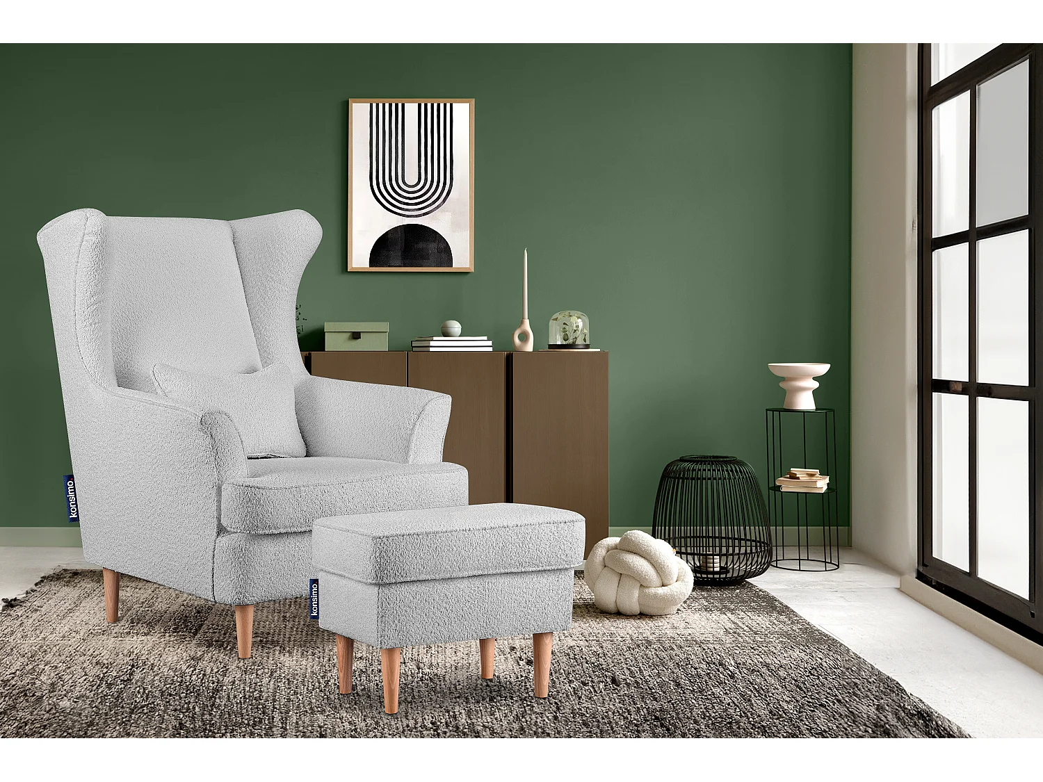 Sitzhocker zeitloses Design hohe Füße - hellgrau - STRALIS