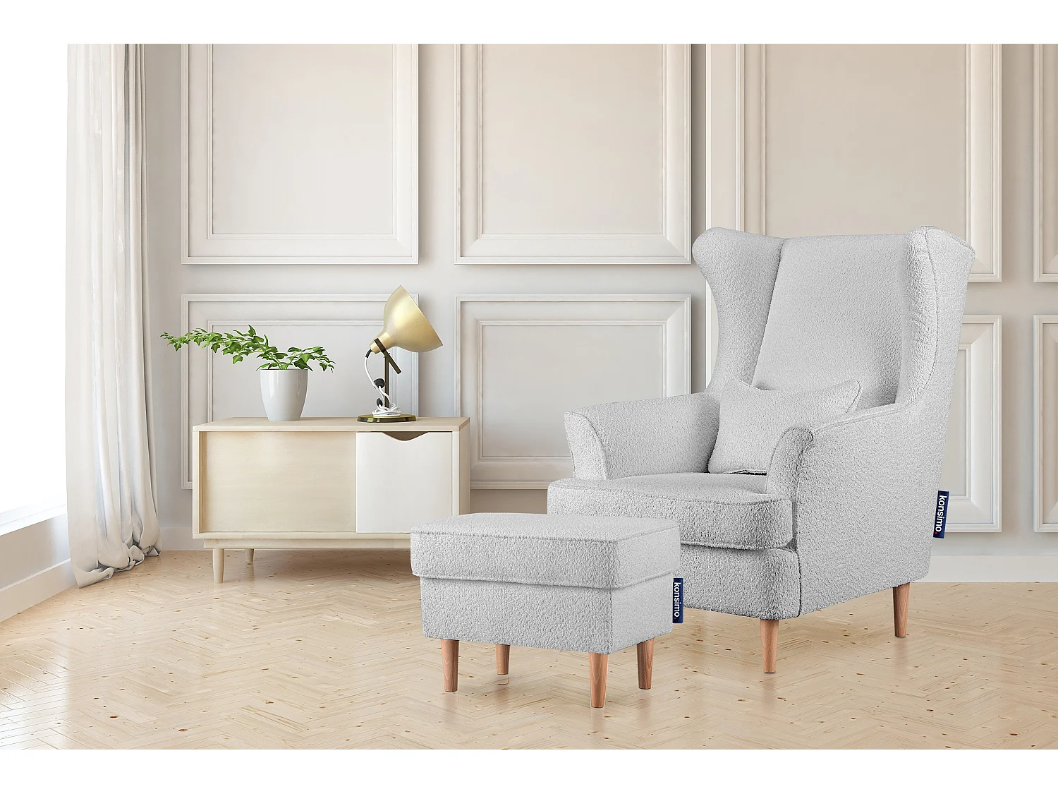 Sitzhocker zeitloses Design hohe Füße - hellgrau - STRALIS