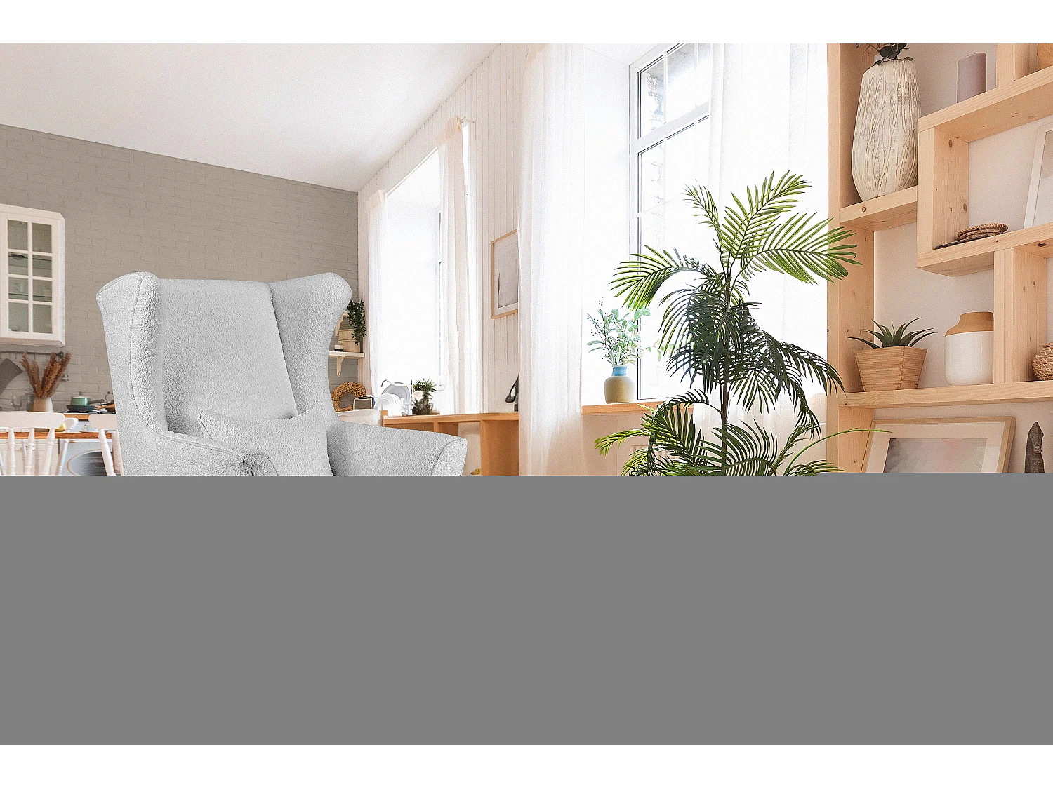 Sitzhocker zeitloses Design hohe Füße - hellgrau - STRALIS