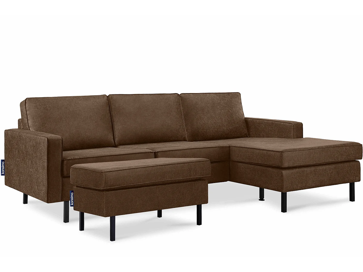 Hockerstuhl auf hohen Metallbeinen - dunkelbraun - INVIA