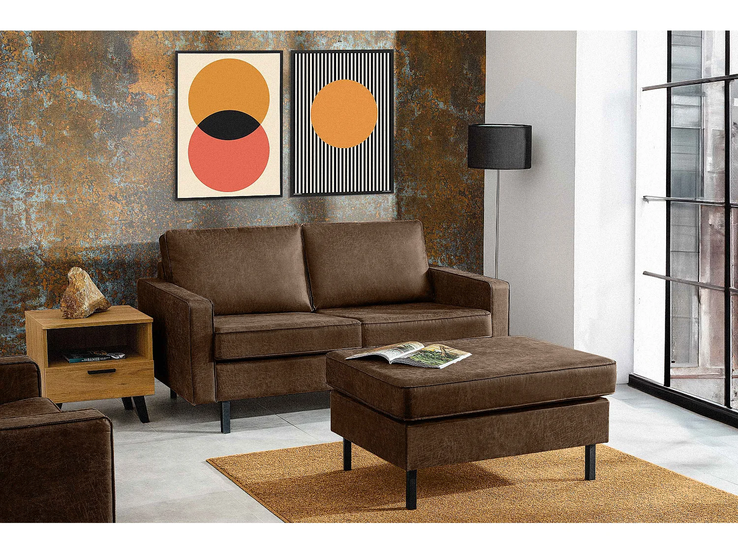 Hockerstuhl auf hohen Metallbeinen - dunkelbraun - INVIA