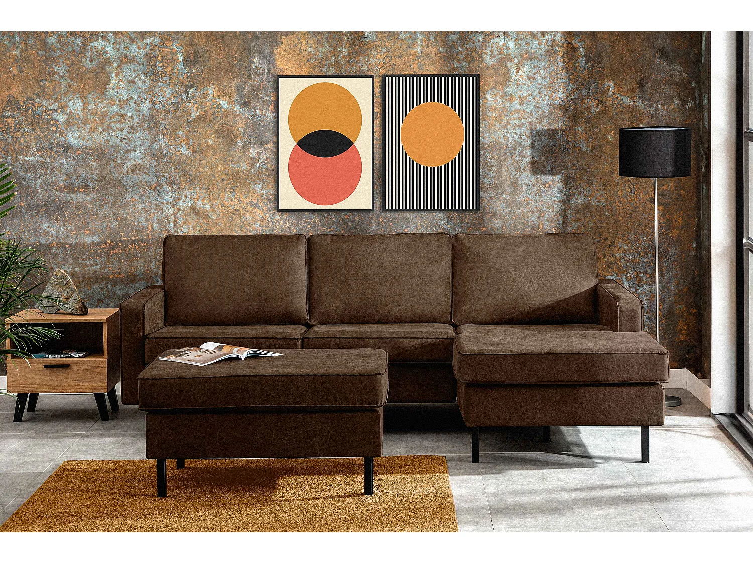 Hockerstuhl auf hohen Metallbeinen - dunkelbraun - INVIA