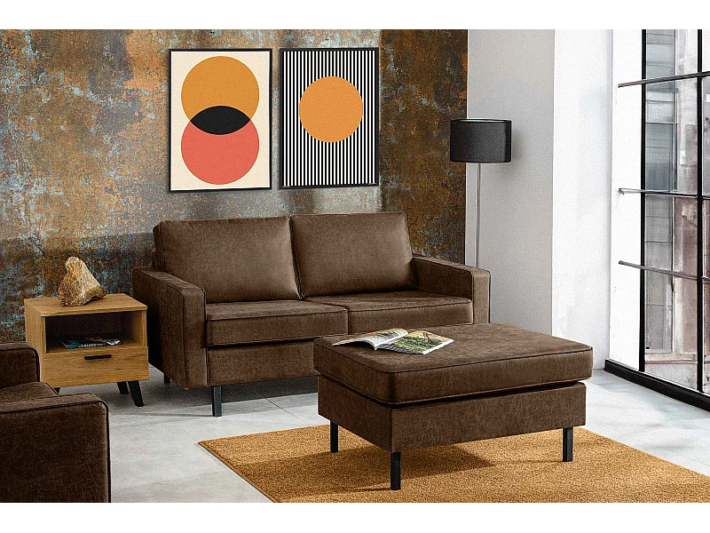 Hockerstuhl auf hohen Metallbeinen - dunkelbraun - INVIA