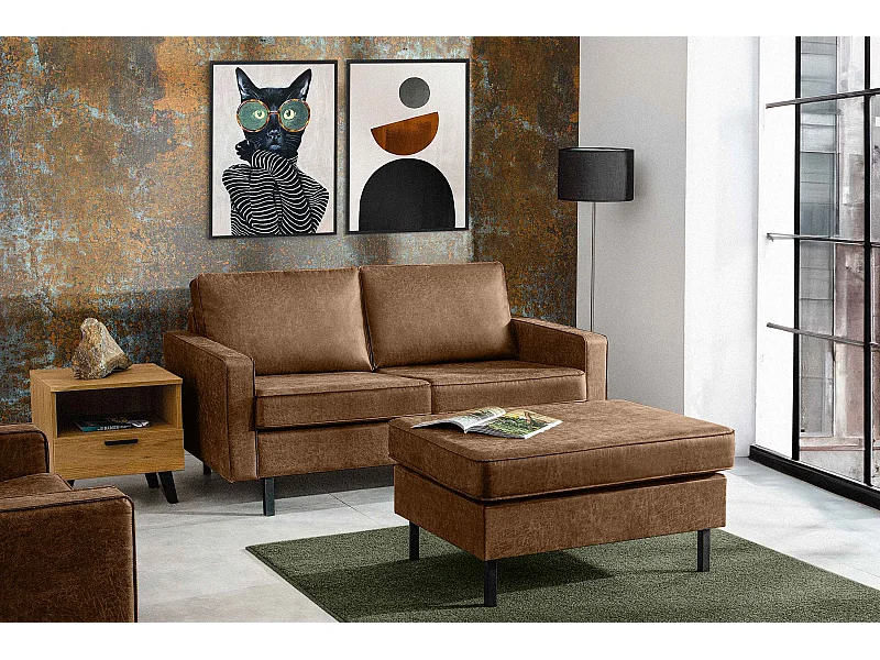 Hockerstuhl auf hohen Metallbeinen - braun - INVIA