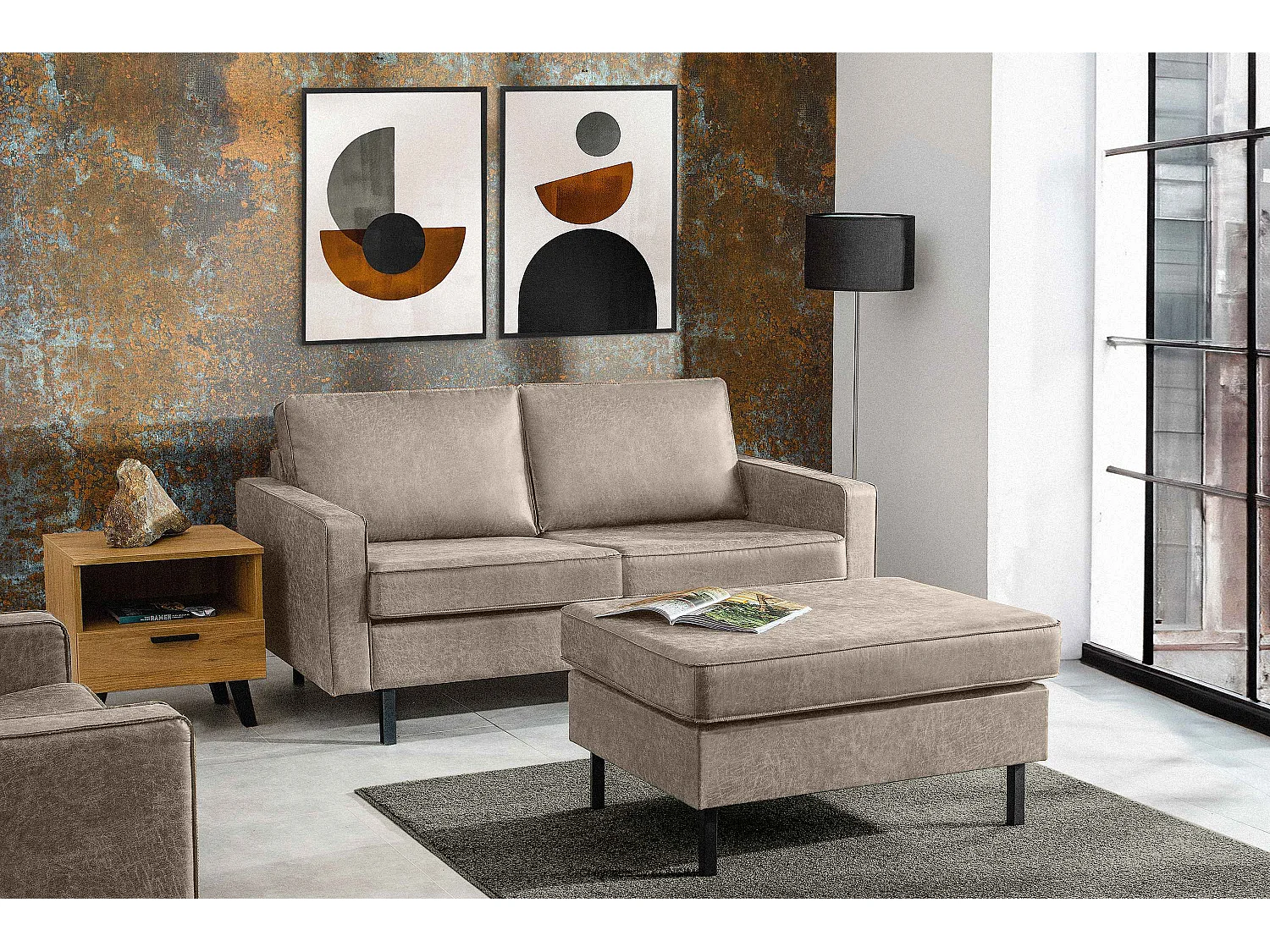 Hockerstuhl auf hohen Metallbeinen - hellgrau - INVIA