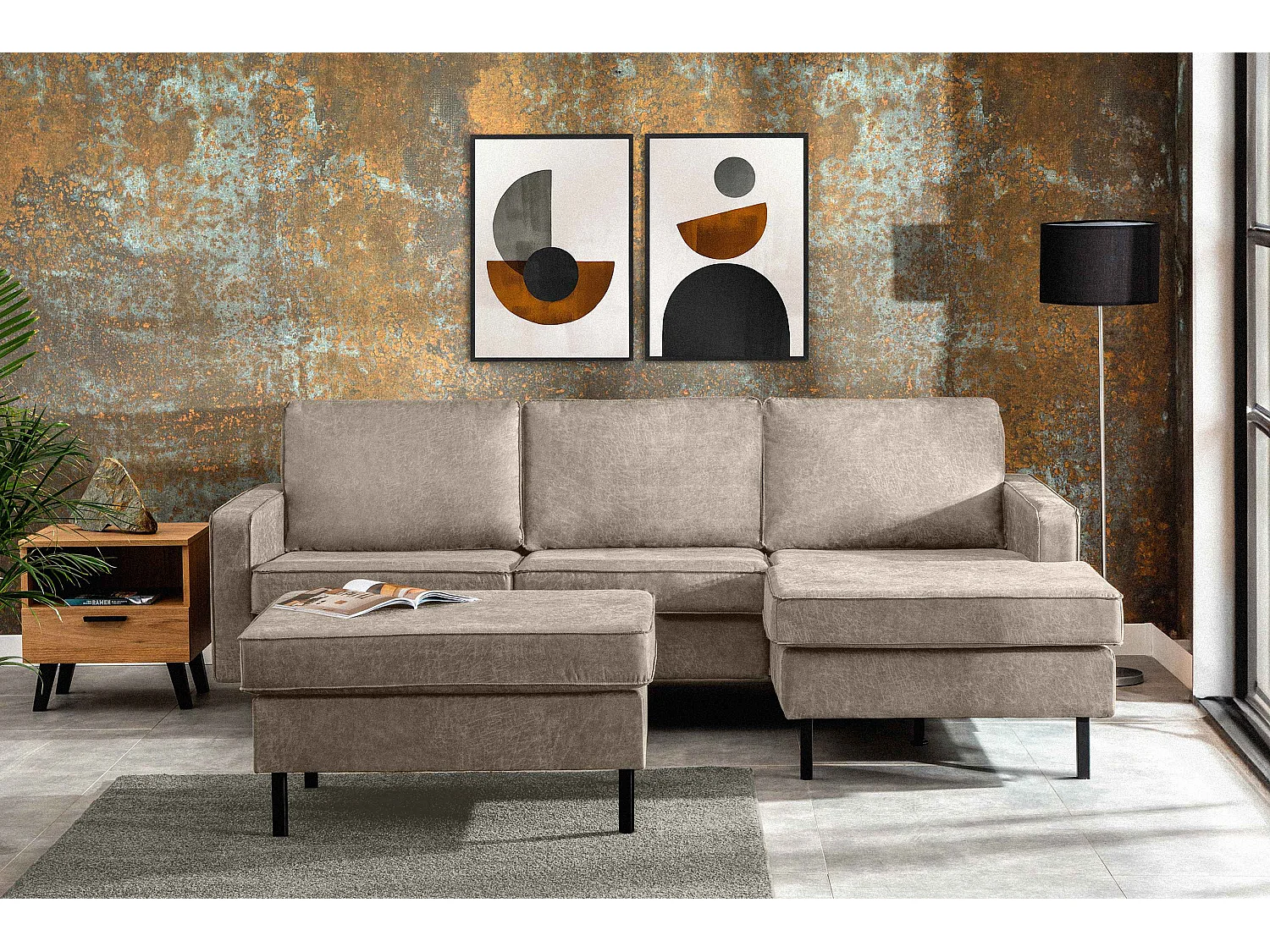 Hockerstuhl auf hohen Metallbeinen - hellgrau - INVIA