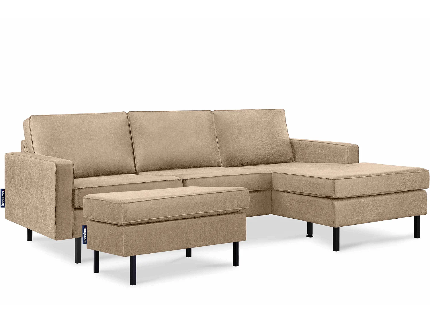 Hockerstuhl auf hohen Metallbeinen - beige - INVIA