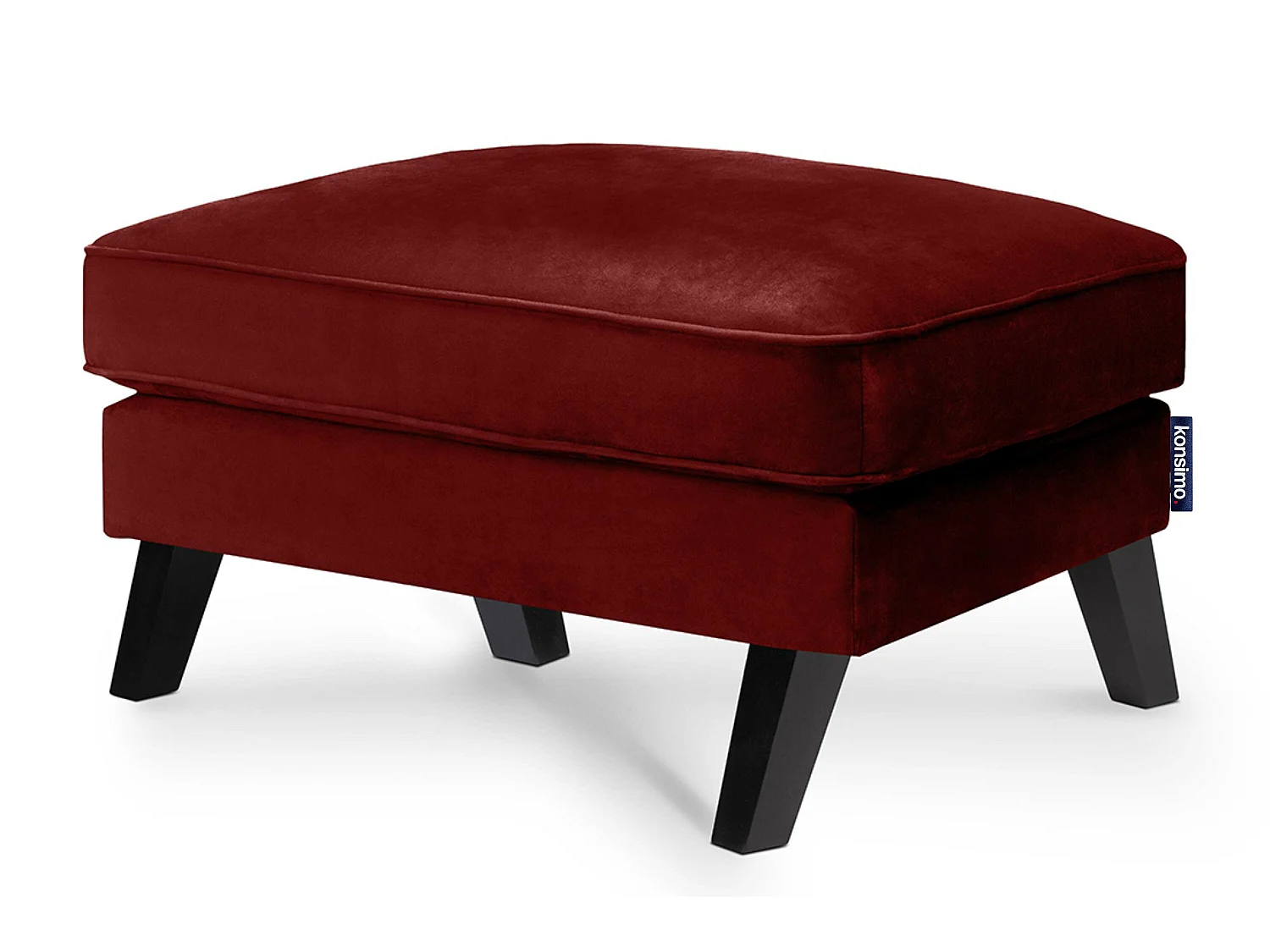 Sitzhocker zeitloses Design mit hohe Beine und Weicher Velours-Stoff  - rot - TERSO