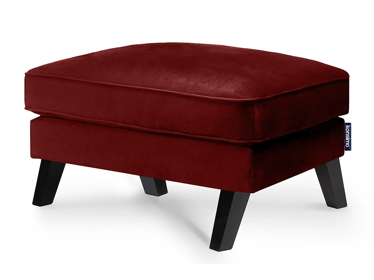 Sitzhocker zeitloses Design mit hohe Beine und Weicher Velours-Stoff  - rot - TERSO