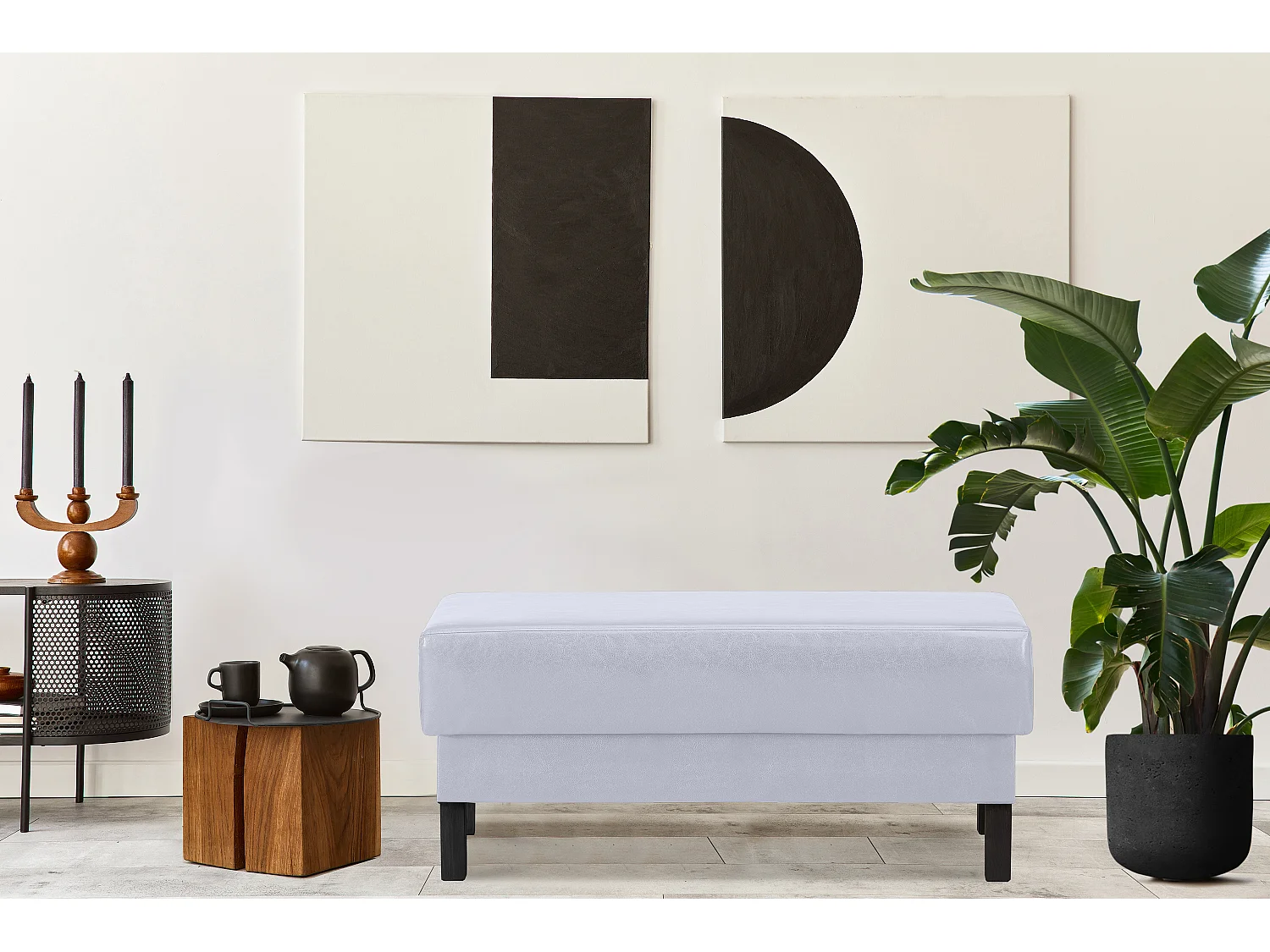 Sitzhocker auf hohen Holzbeinen - grau - ESPECTO