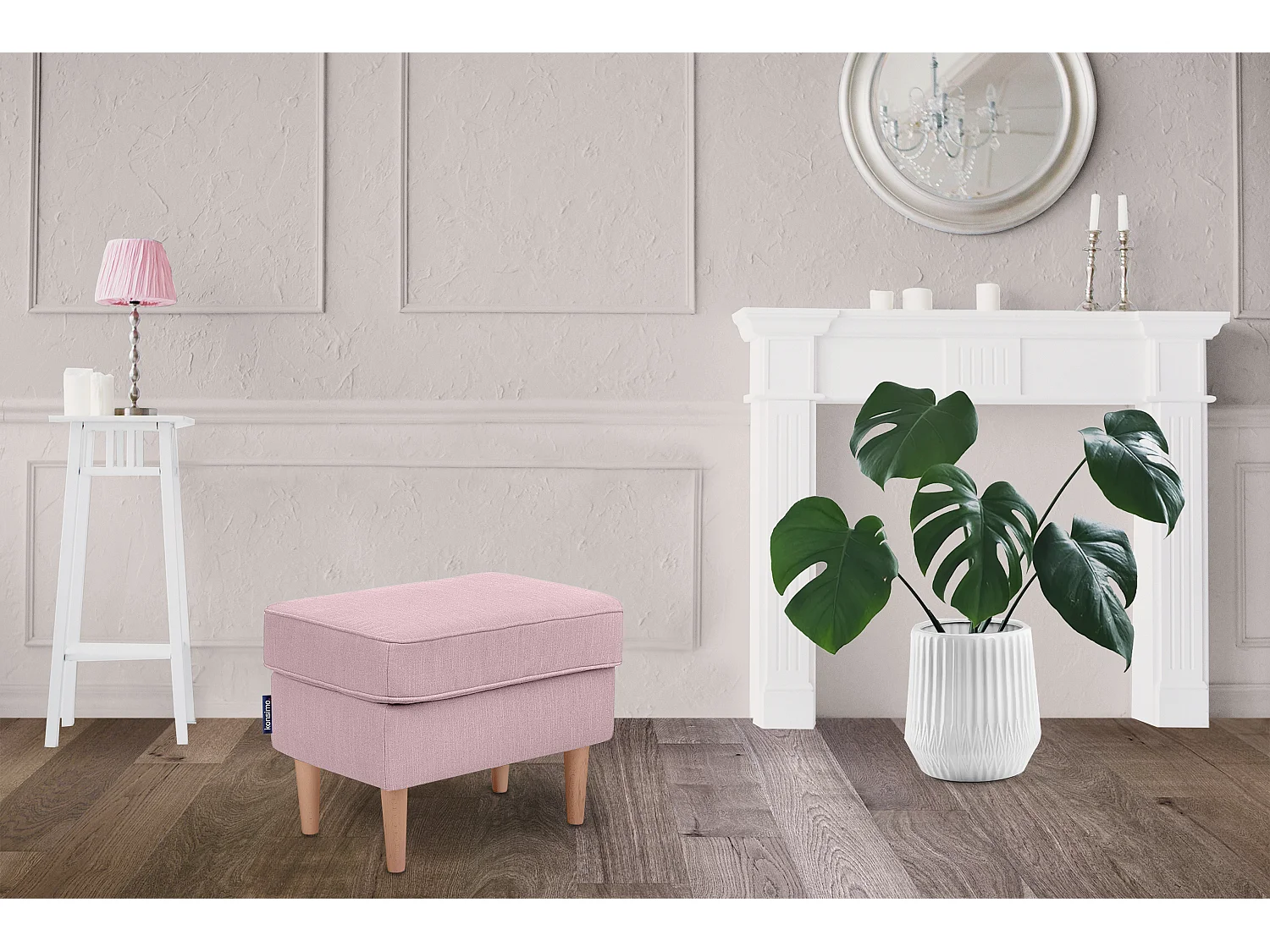 Sitzhocker zeitloses Design hohe Füße - Rosa - STRALIS