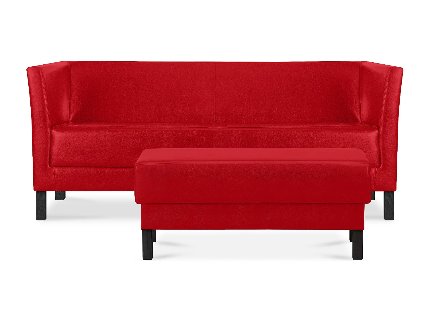 Sitzhocker auf hohen Holzbeinen - rot - ESPECTO