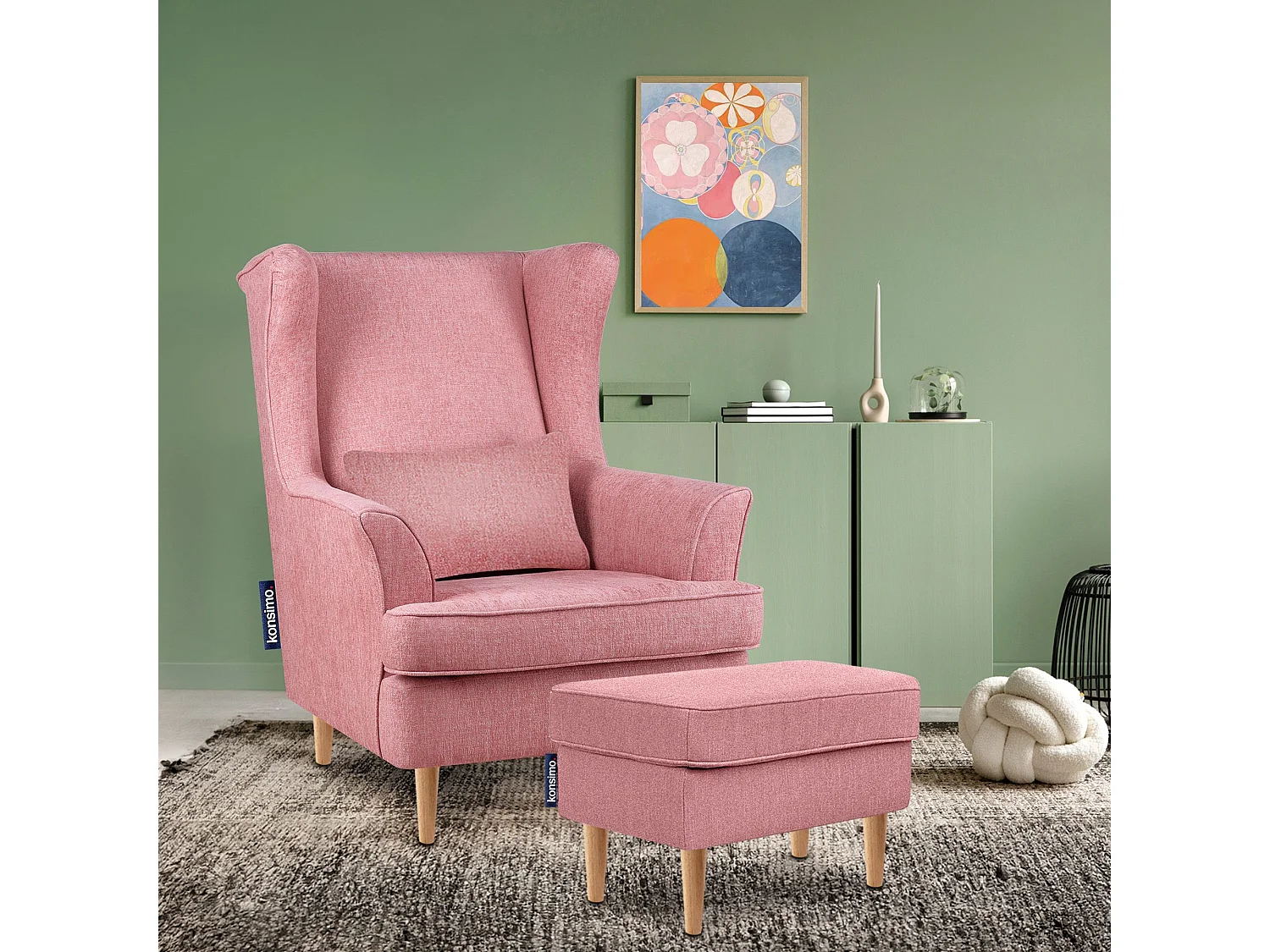 Sitzhocker zeitloses Design hohe Füße - rosa - STRALIS