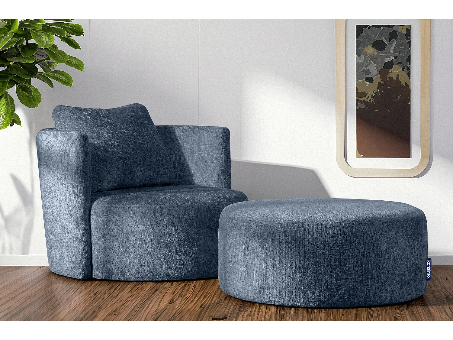 Puff im modernistischen Stil - dunkelblau - RAGGI