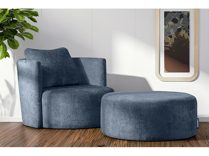 Puff im modernistischen Stil - dunkelblau - RAGGI