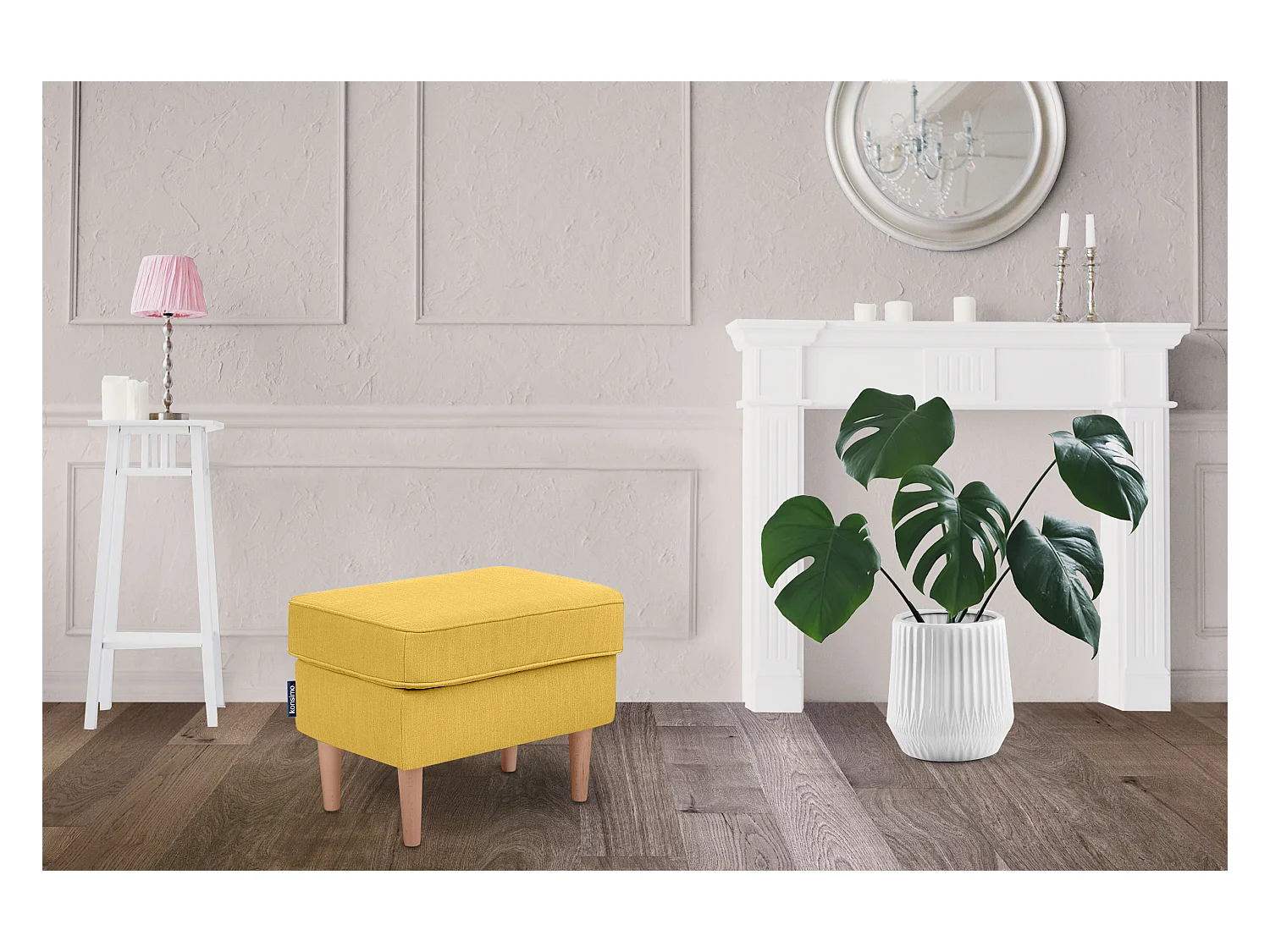 Sitzhocker zeitloses Design hohe Füße - gelb - STRALIS