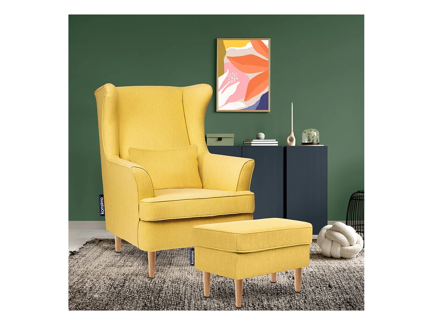 Sitzhocker zeitloses Design hohe Füße - gelb - STRALIS