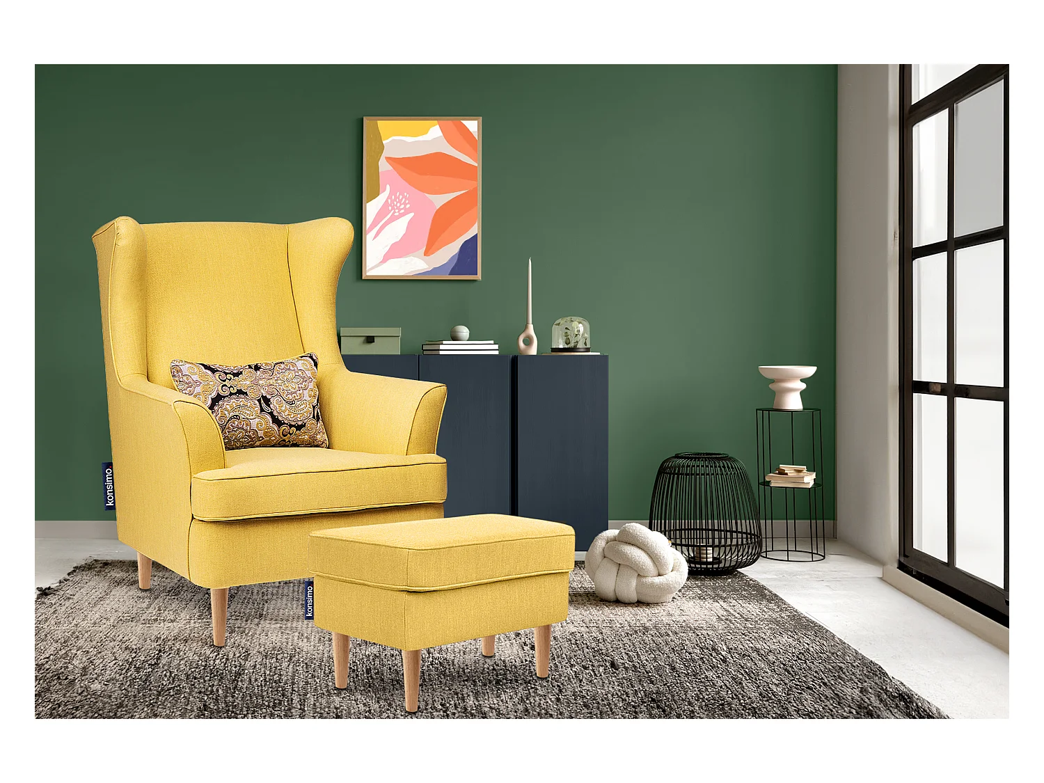 Sitzhocker zeitloses Design hohe Füße - gelb - STRALIS