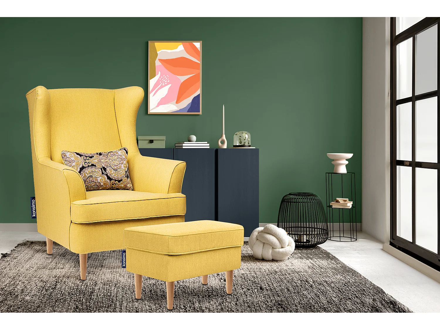 Sitzhocker zeitloses Design hohe Füße - gelb - STRALIS