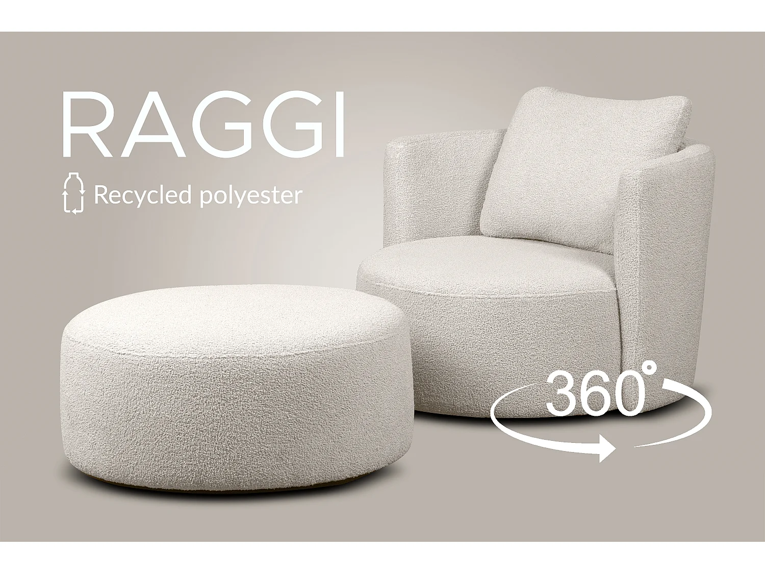 Puff im modernistischen Stil - Weiß - RAGGI