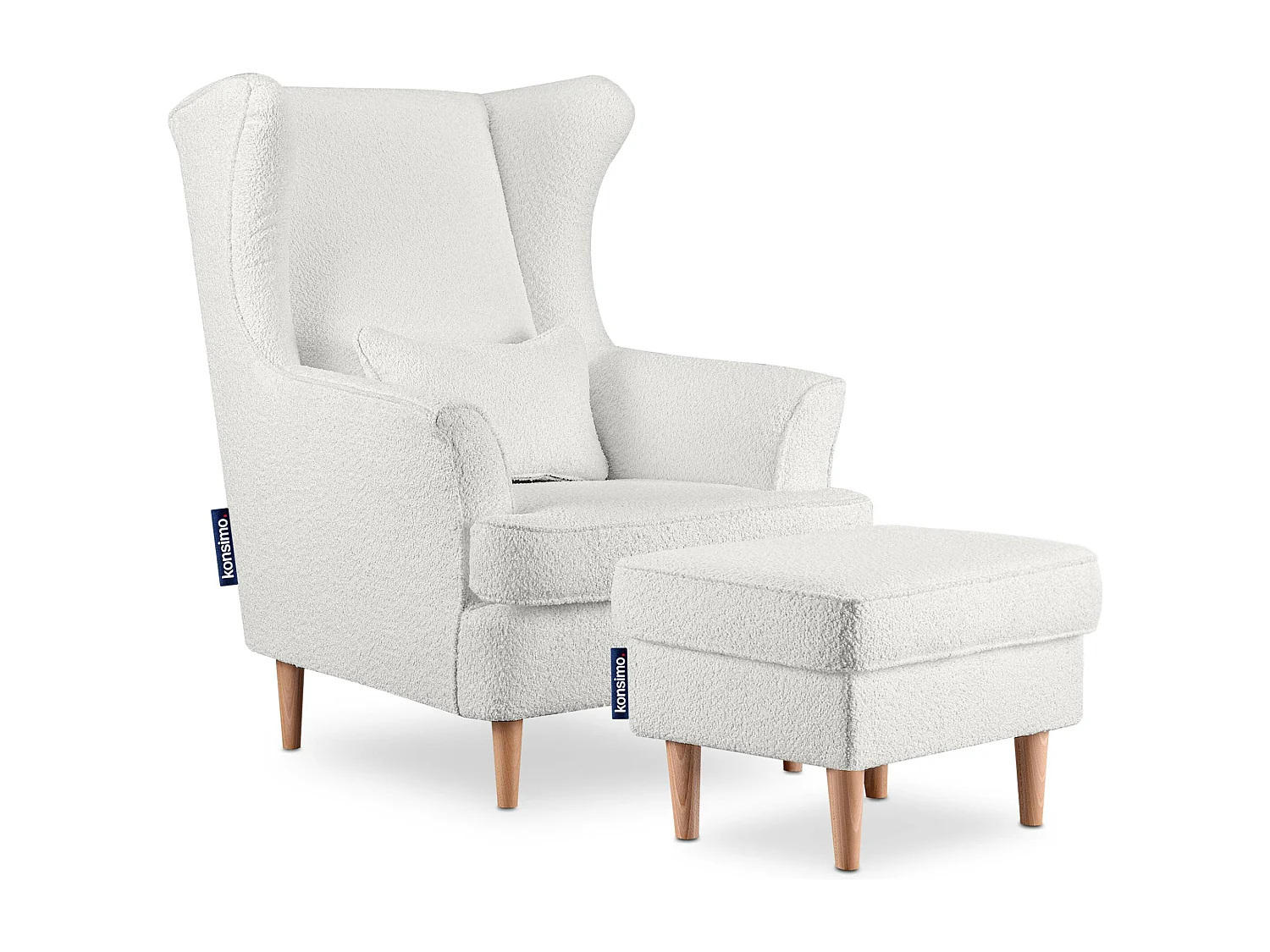 Sitzhocker zeitloses Design hohe Füße - weiß - STRALIS