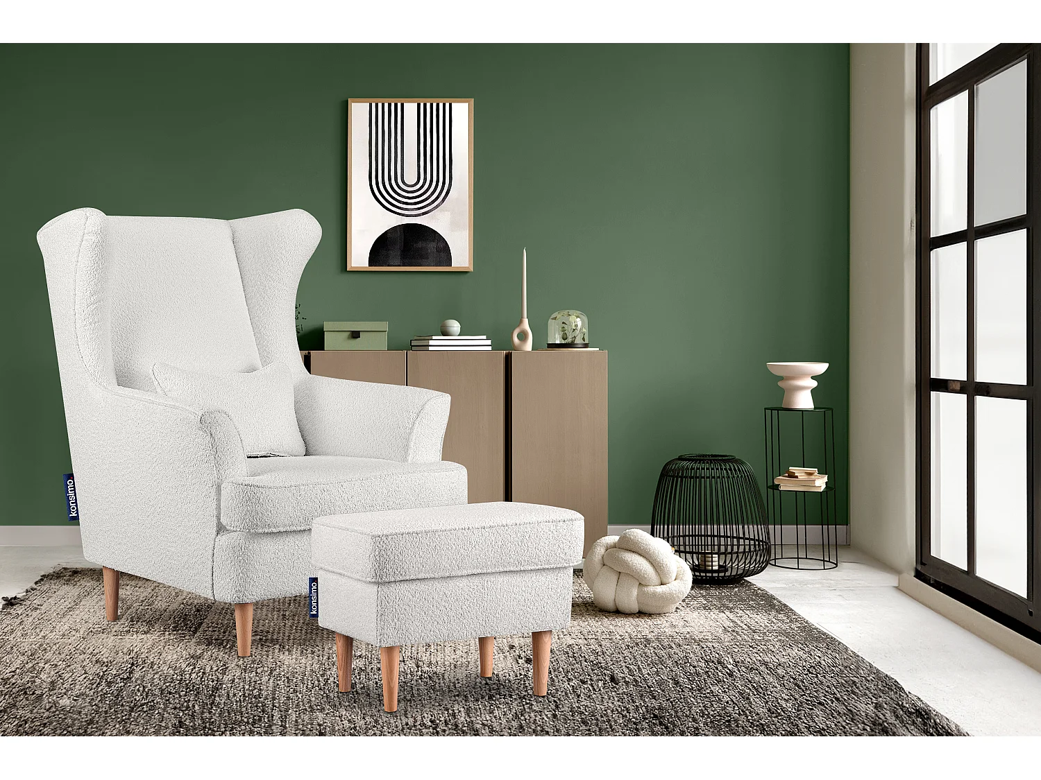 Sitzhocker zeitloses Design hohe Füße - weiß - STRALIS