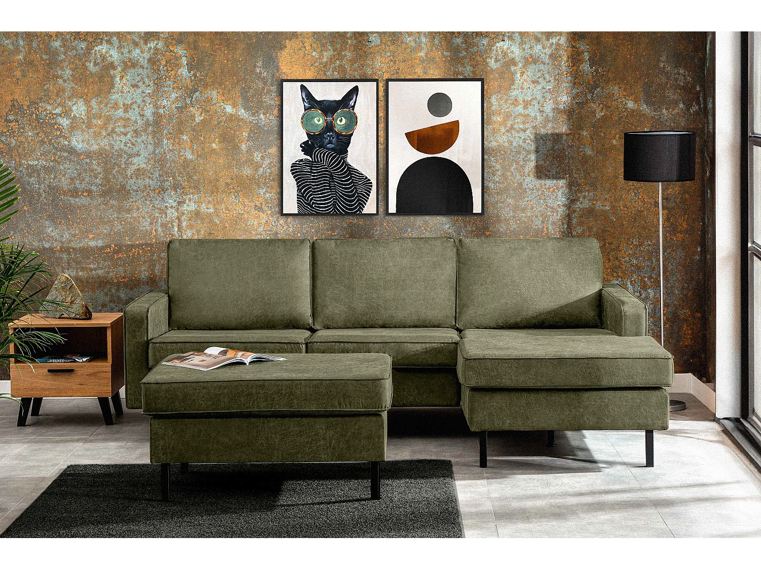 Hockerstuhl auf hohen Metallbeinen - grün - INVIA