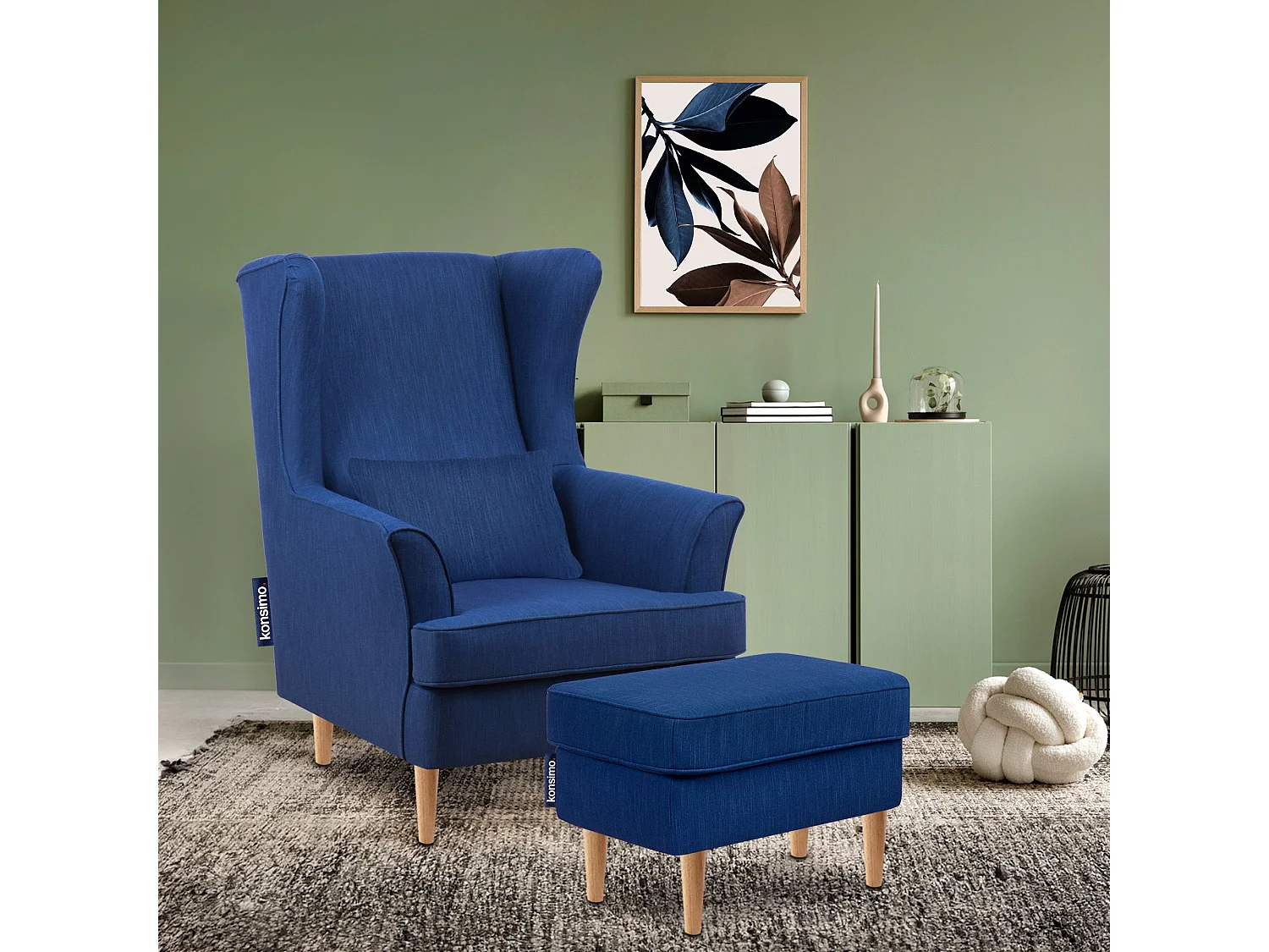 Sitzhocker zeitloses Design hohe Füße - dunkelblau - STRALIS