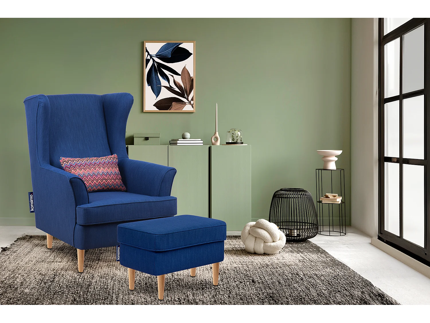 Sitzhocker zeitloses Design hohe Füße - dunkelblau - STRALIS