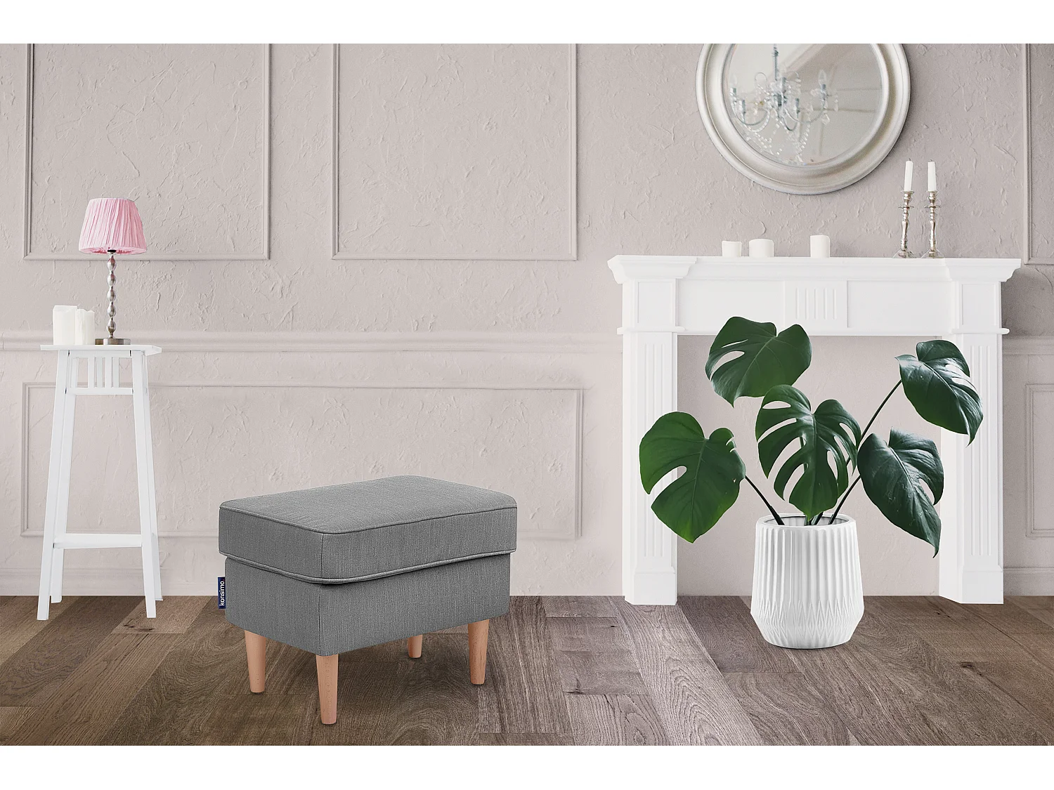 Sitzhocker zeitloses Design hohe Füße - grau - STRALIS