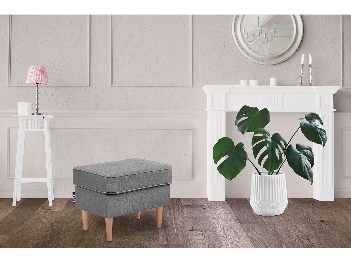 Sitzhocker zeitloses Design hohe Füße - grau - STRALIS