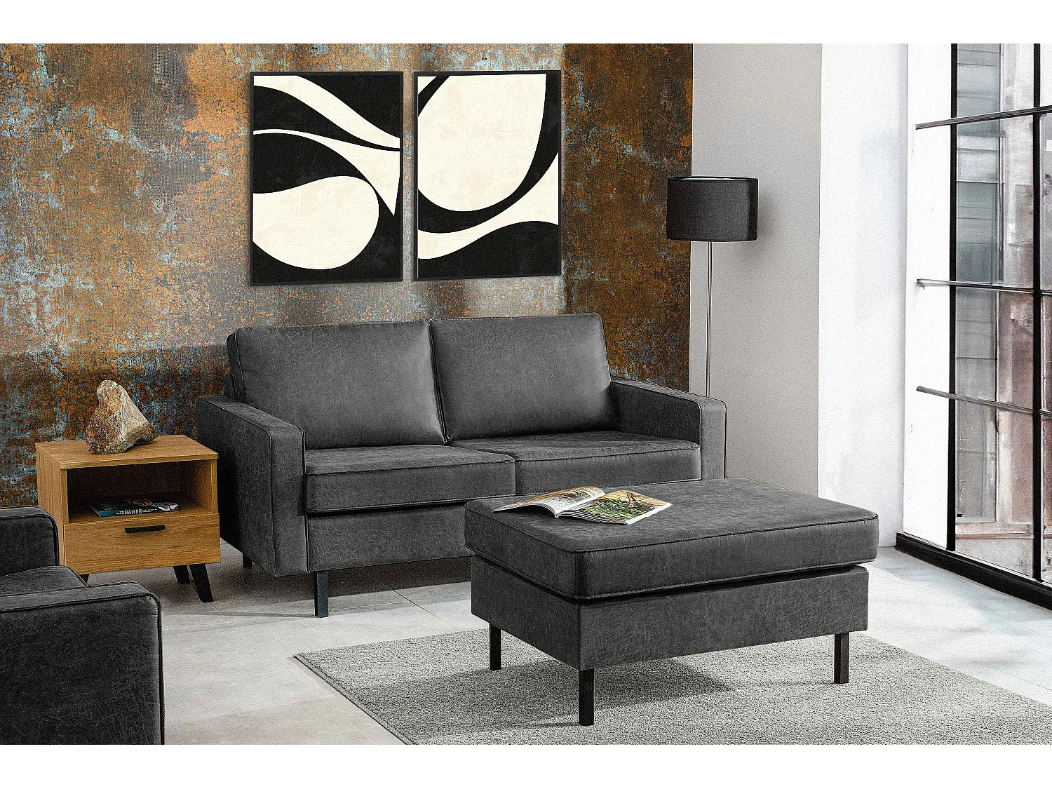 Hockerstuhl auf hohen Metallbeinen - dunkelgrau - INVIA