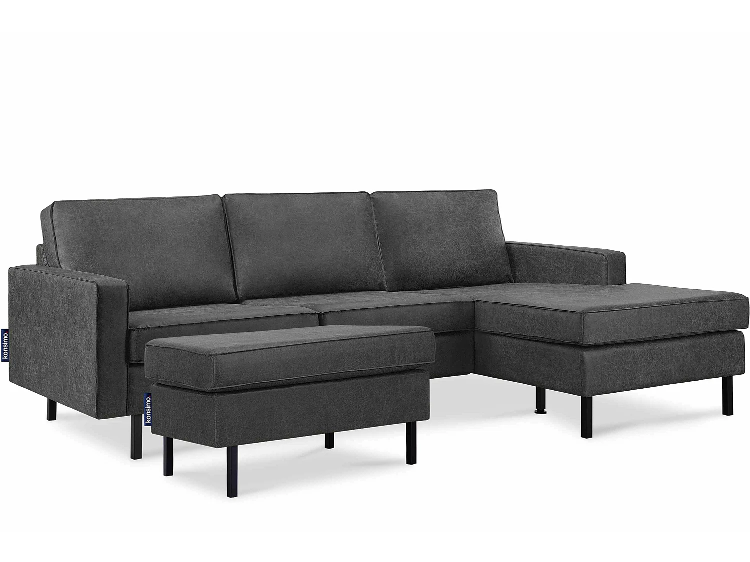 Hockerstuhl auf hohen Metallbeinen - dunkelgrau - INVIA