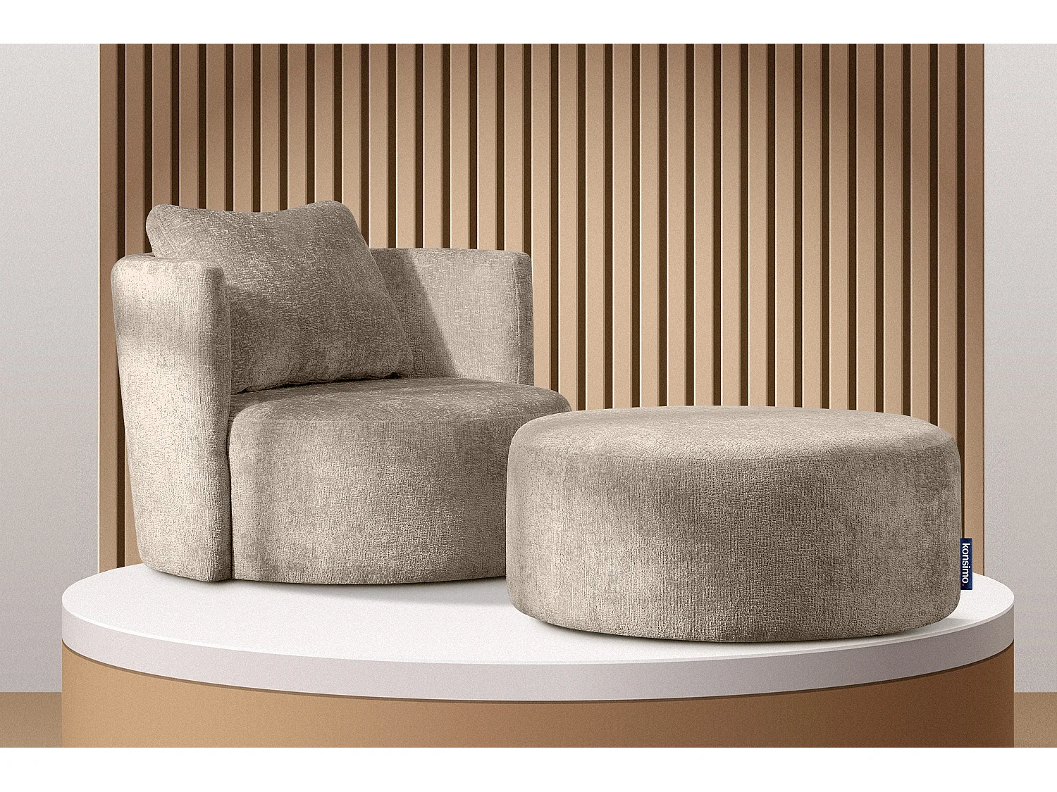 Puff im modernistischen Stil - grau - RAGGI