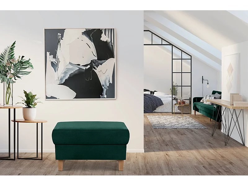 Sitzhocker Polsterhocker aufklappbarer - dunkelgrün - ERISO