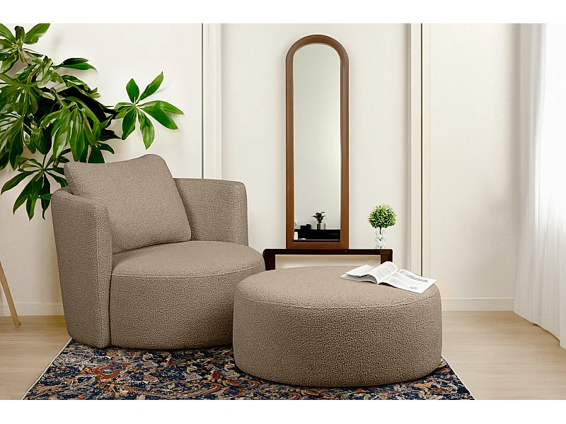 Puff im modernistischen Stil - Graubeige - RAGGI