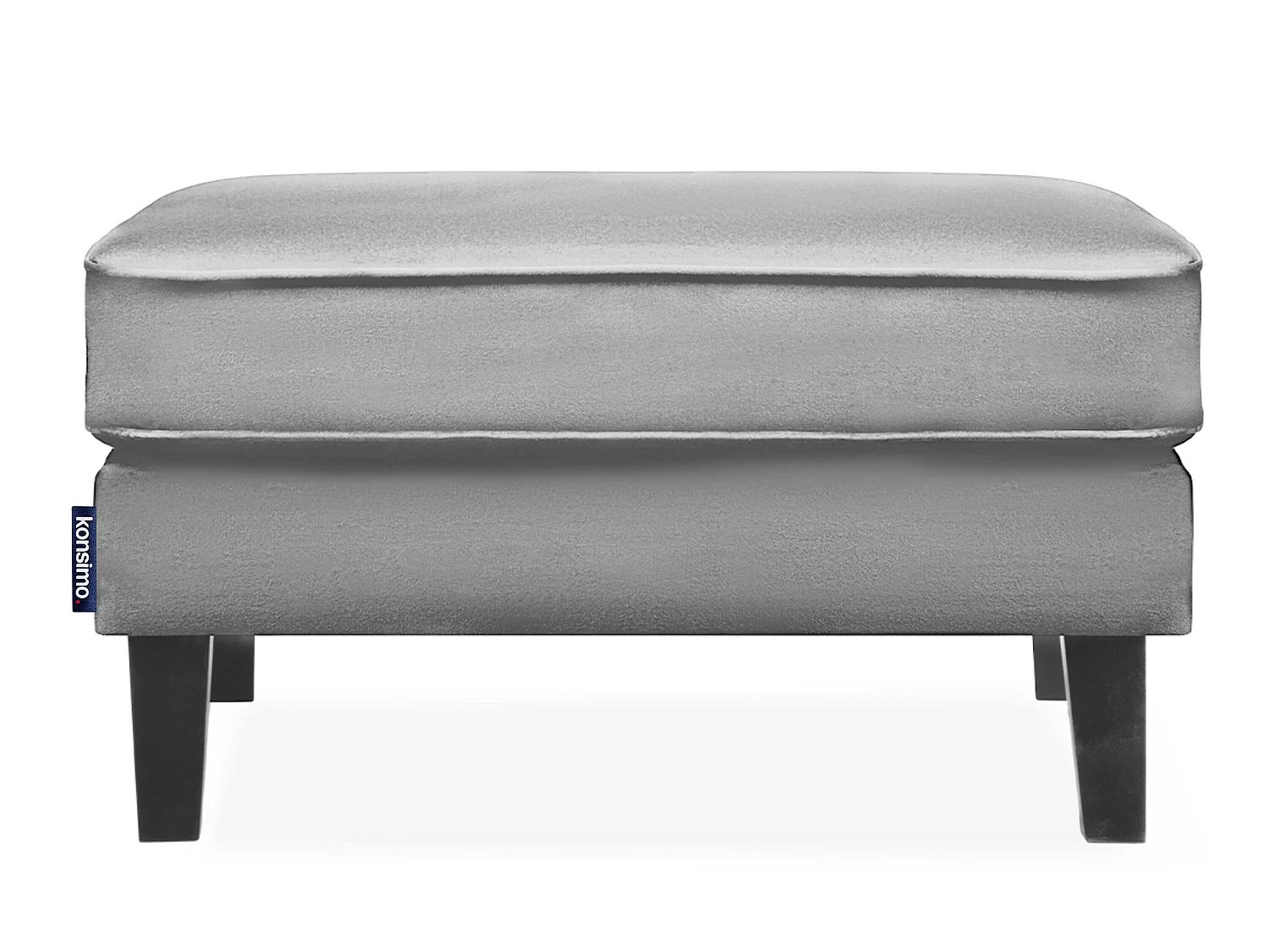 Sitzhocker zeitloses Design mit hohe Beine und Weicher Velours-Stoff  - hellgrau - TERSO