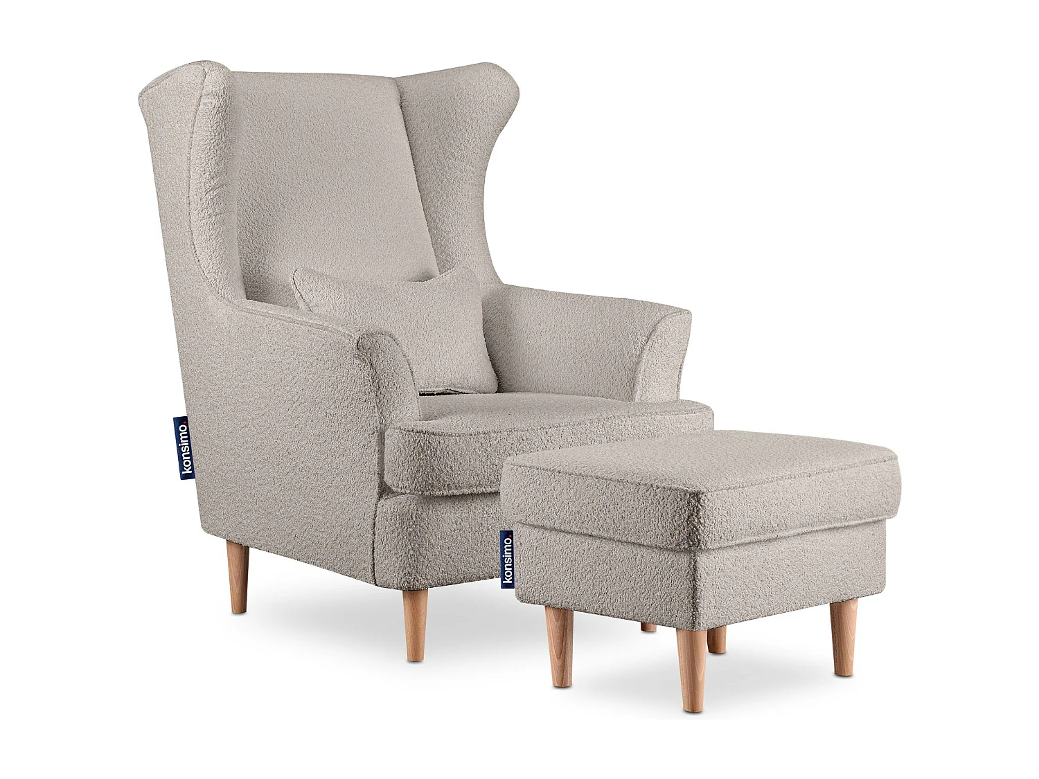 Sitzhocker zeitloses Design hohe Füße - beige - STRALIS