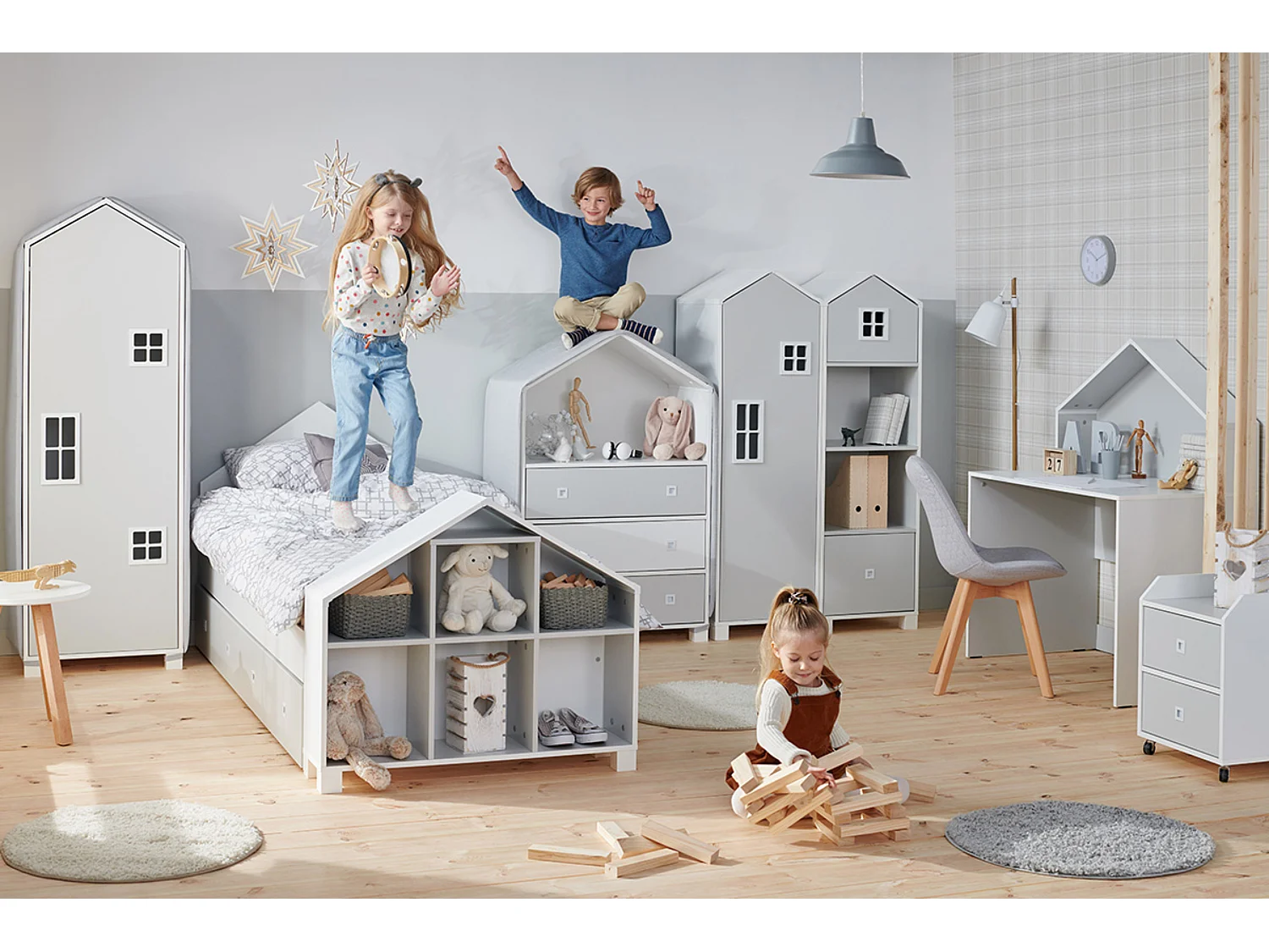 Kinderkleiderschrank - Weiß - MIRUM