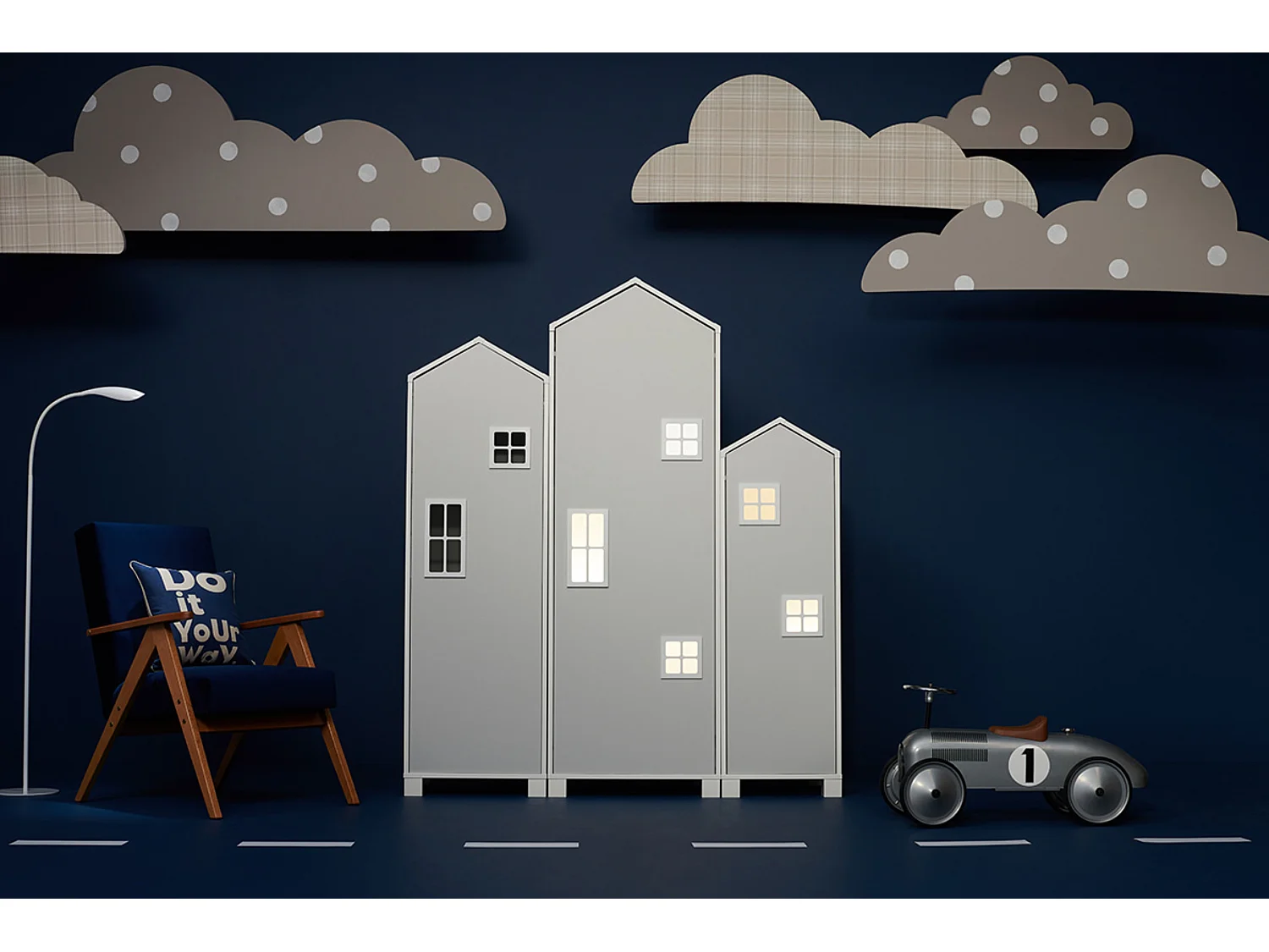 Kinderkleiderschrank - Weiß - MIRUM