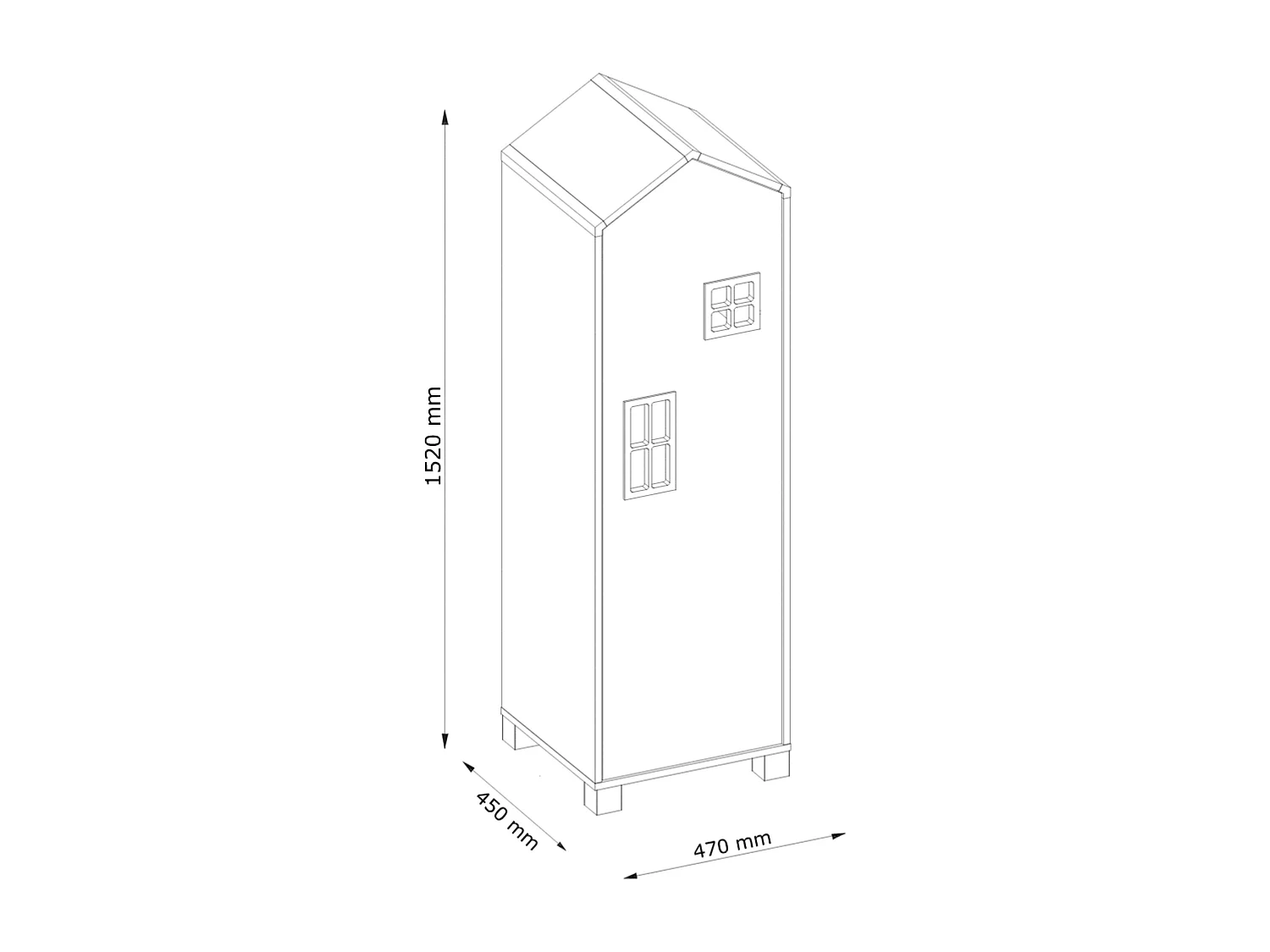 Kinderkleiderschrank - Weiß - MIRUM