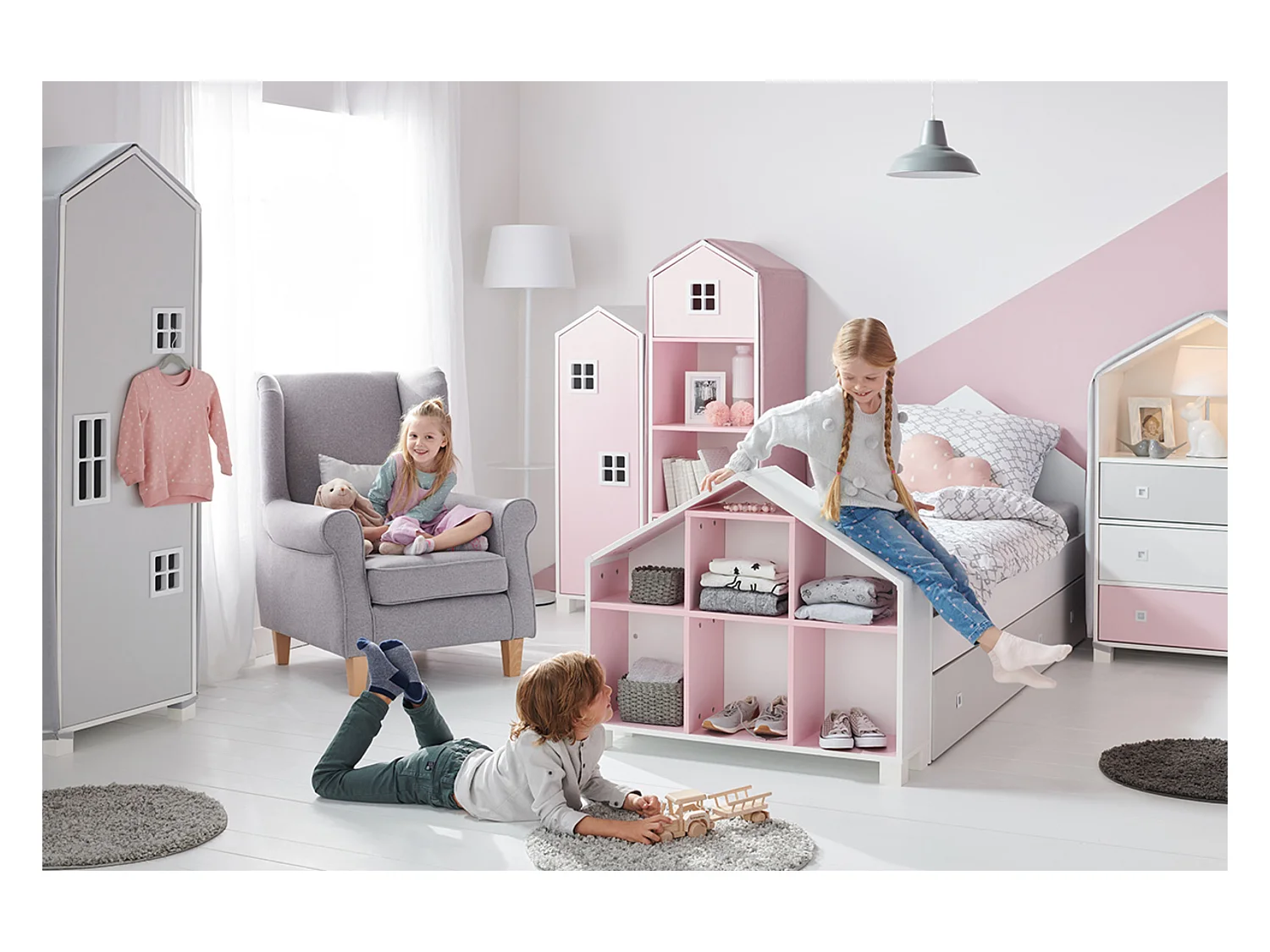 Kinderkleiderschrank - Weiß - MIRUM