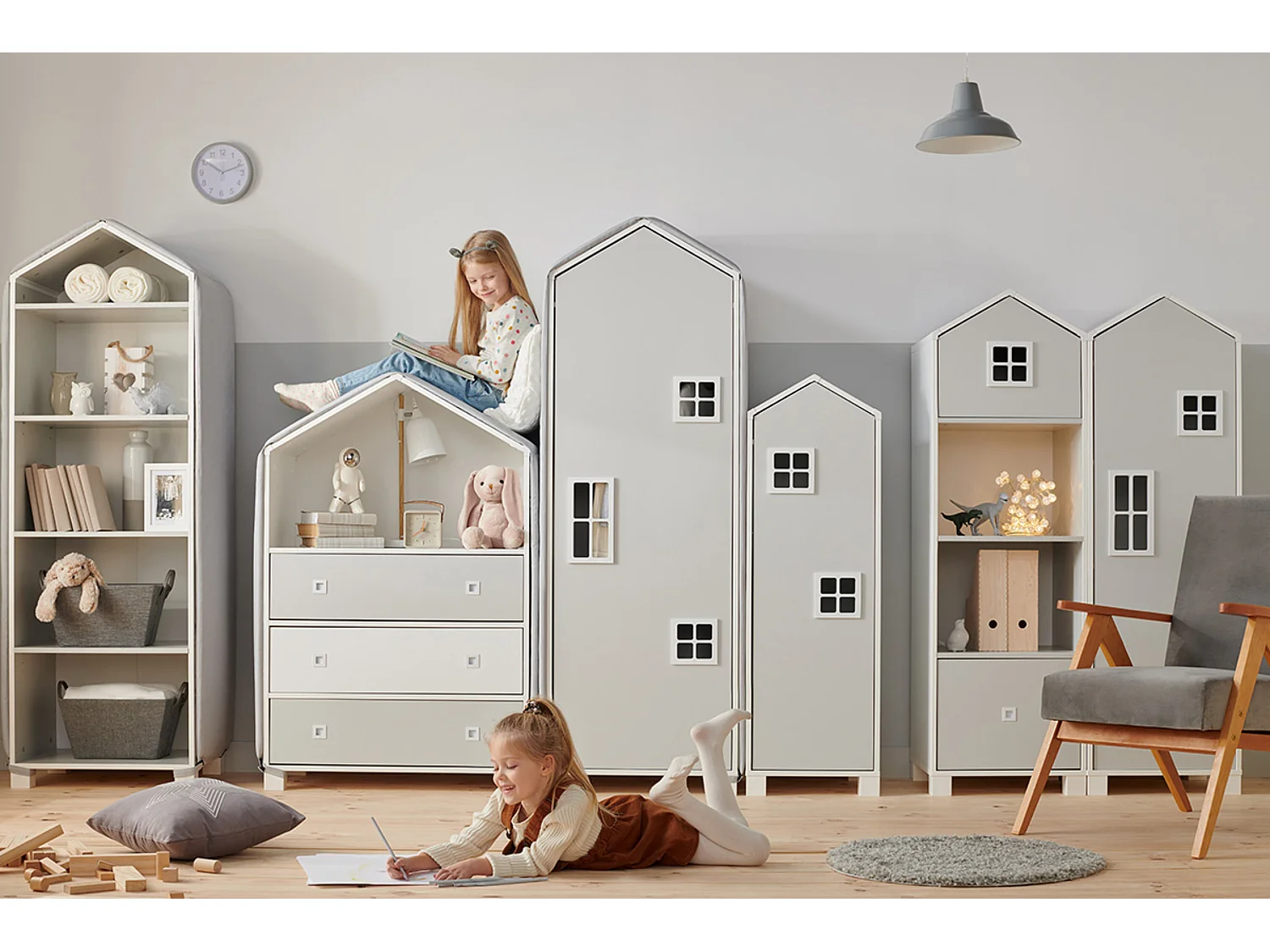 Kinderkleiderschrank - Weiß - MIRUM