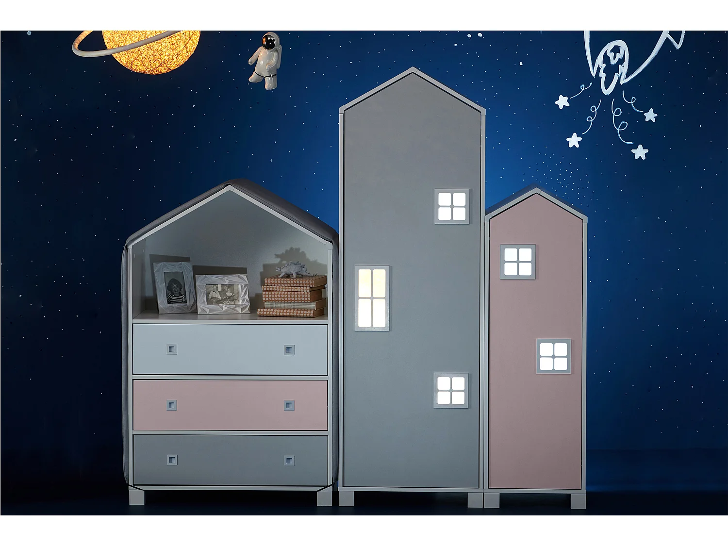 Kinderkleiderschrank - Weiß - MIRUM