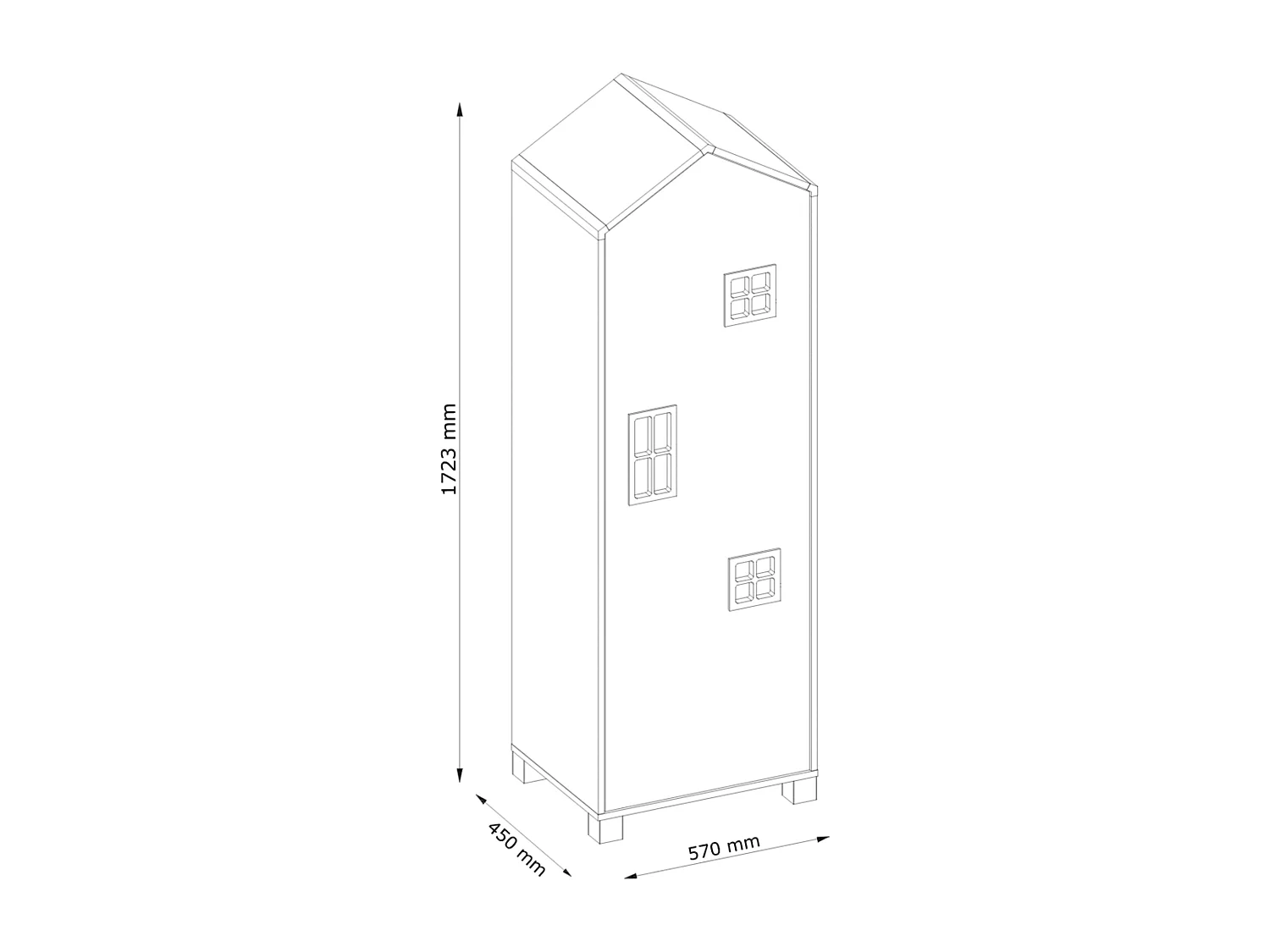 Kinderkleiderschrank - Weiß - MIRUM